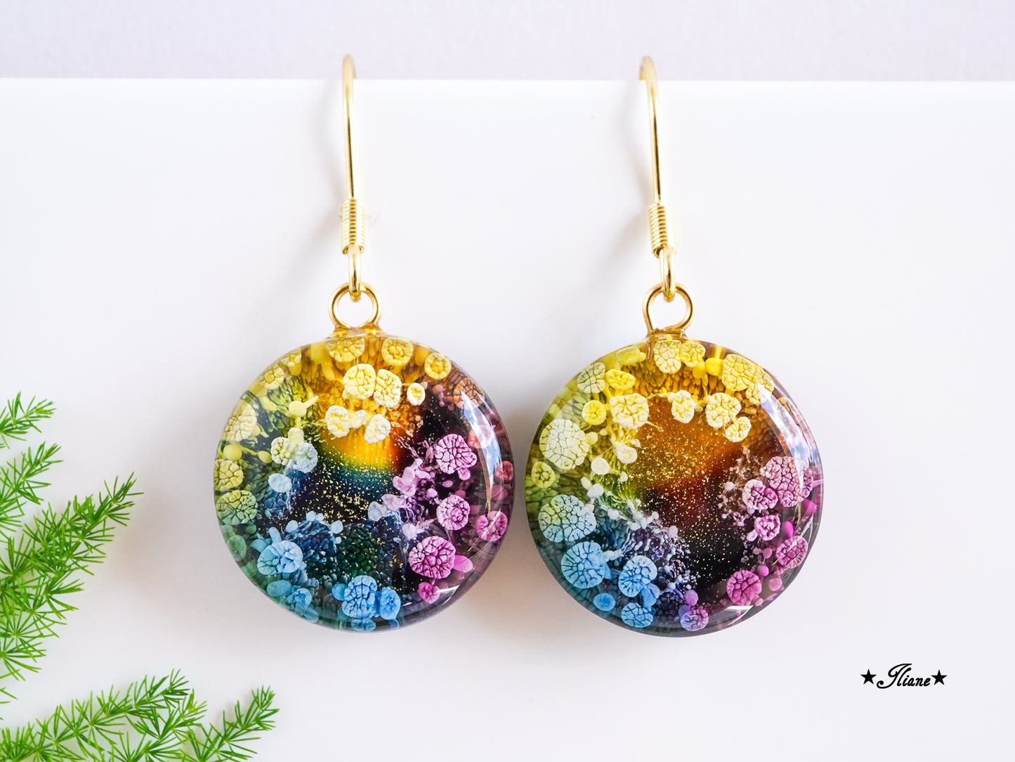 Splash - Ohrhänger und Kette aus Edelstahl gold 0766