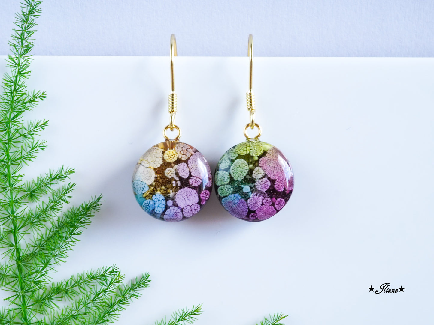 Splash - Ohrhänger und Kette aus Edelstahl gold 0766