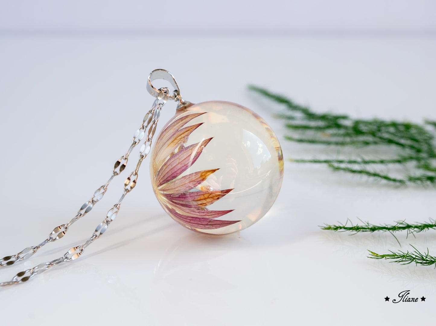 Kette Kugel mit Astranie - silber 0843
