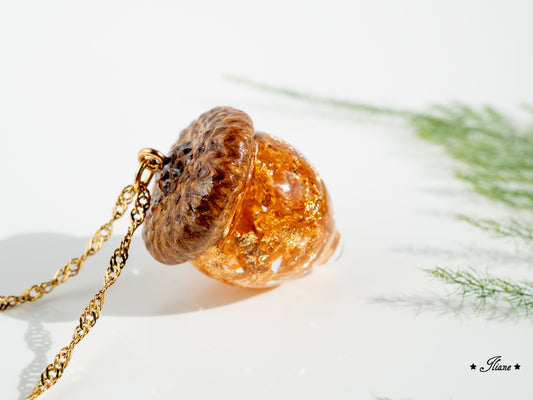 Kette mit Eichel Edelstahl gold