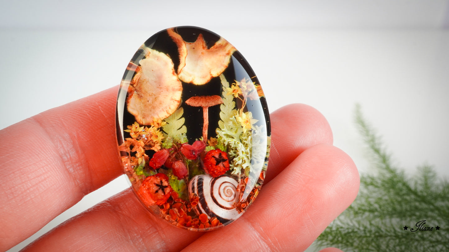 Mycelia - Beeren und Pilze - Kette mit Anhänger - Edelstahl silber, gold oder roségold 0832