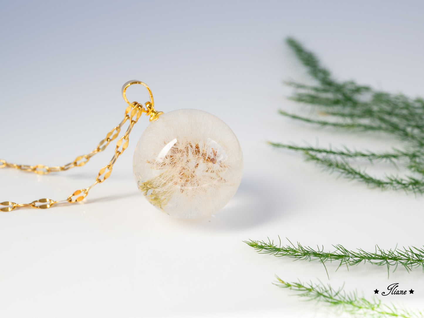 Kette Kugel mit Pusteblume - gold 0851