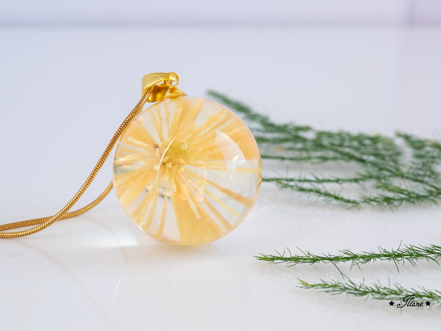 Kette Kugel mit Waldrebe - gold 0852