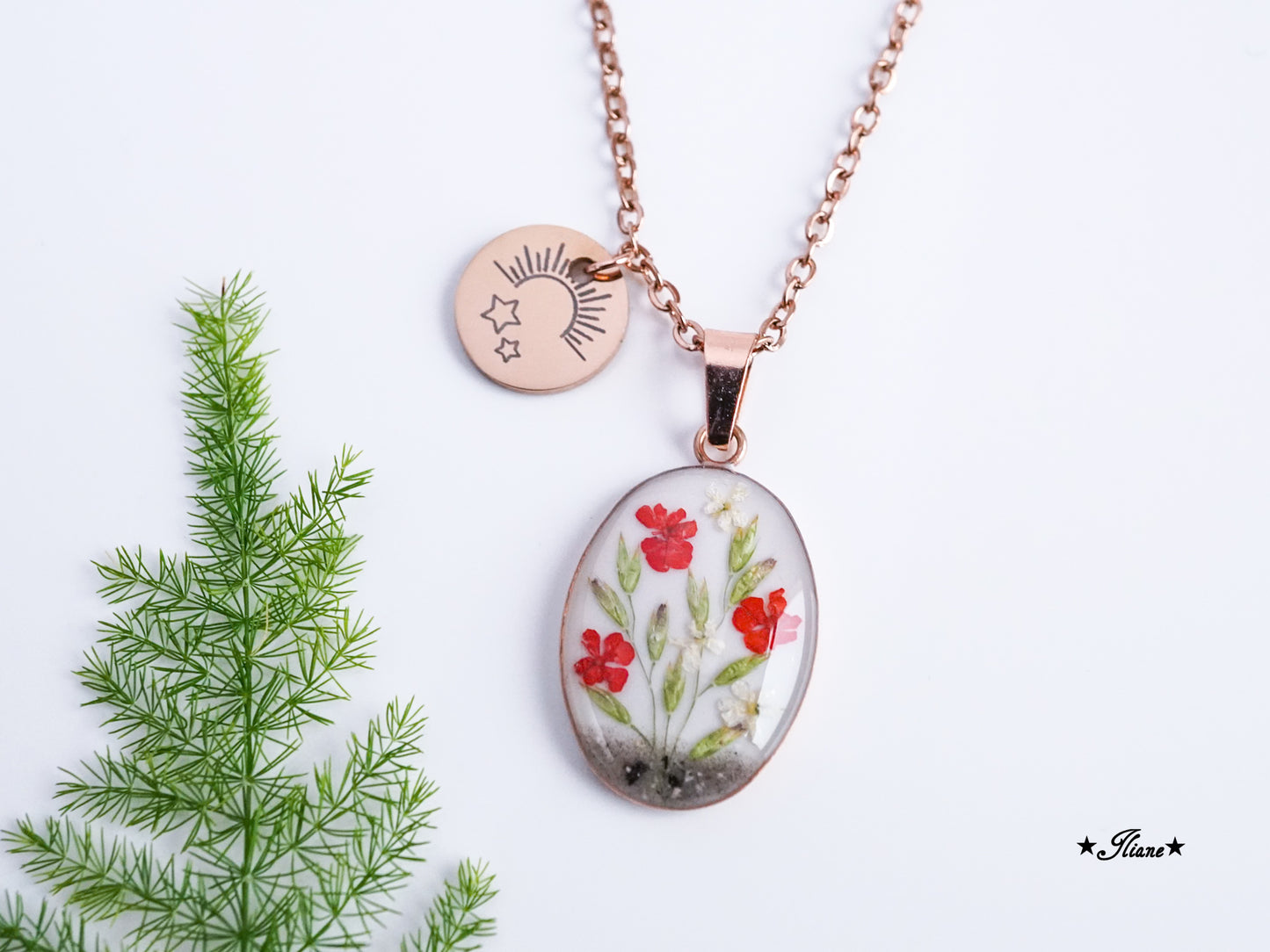 Dein persönliches Erinnerungsschmuckstück mit Asche - Kette oval Edelstahl roségold