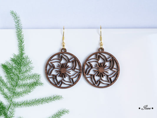 Holzohrringe Mandala Boho rund #14