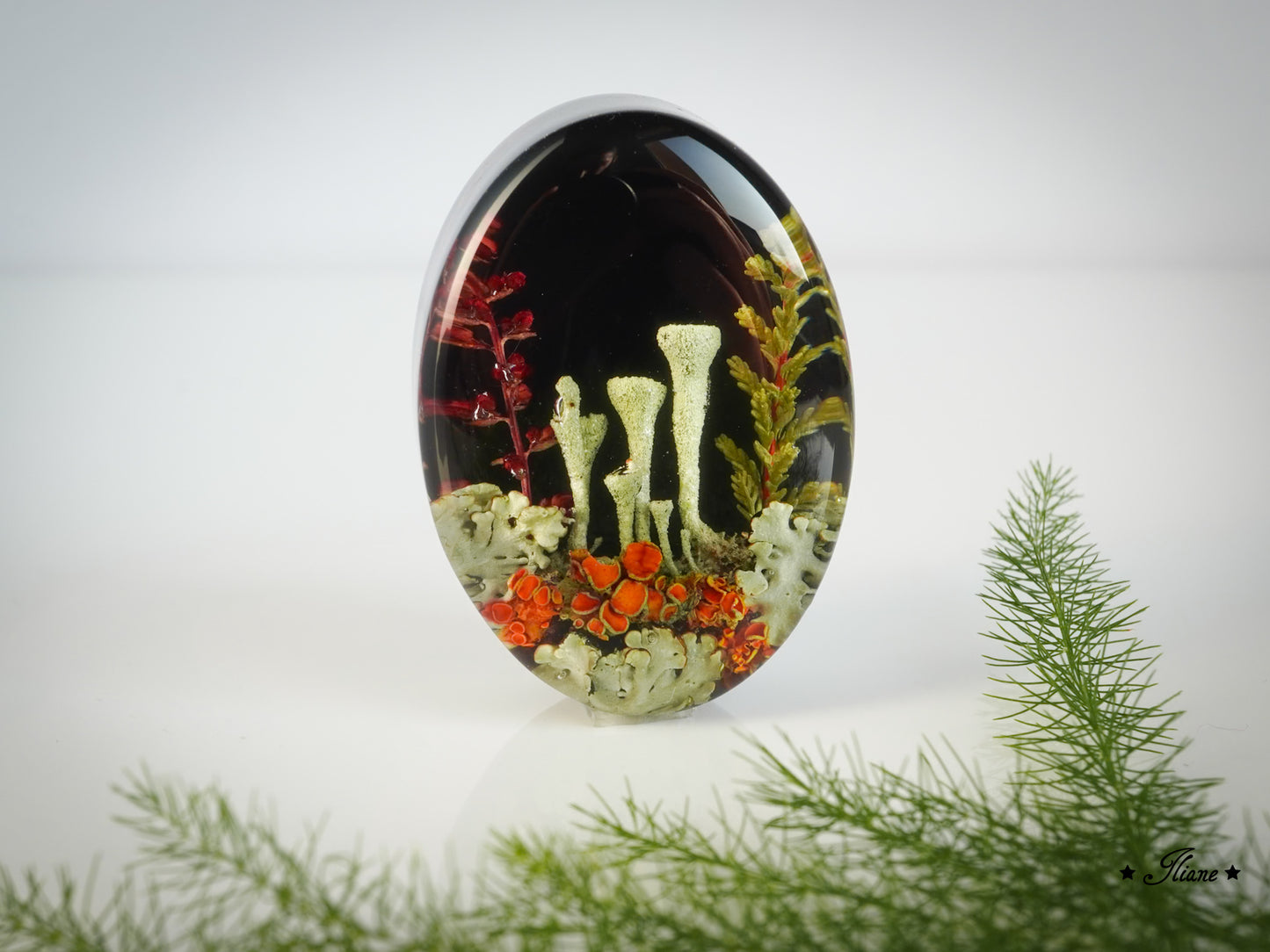 Nebelkind - Moose und Flechten - Kette mit Anhänger - Edelstahl silber, gold oder roségold 0837
