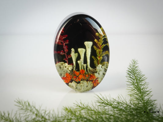 Nebelkind - Moose und Flechten - Kette mit Anhänger - Edelstahl silber, gold oder roségold 0837
