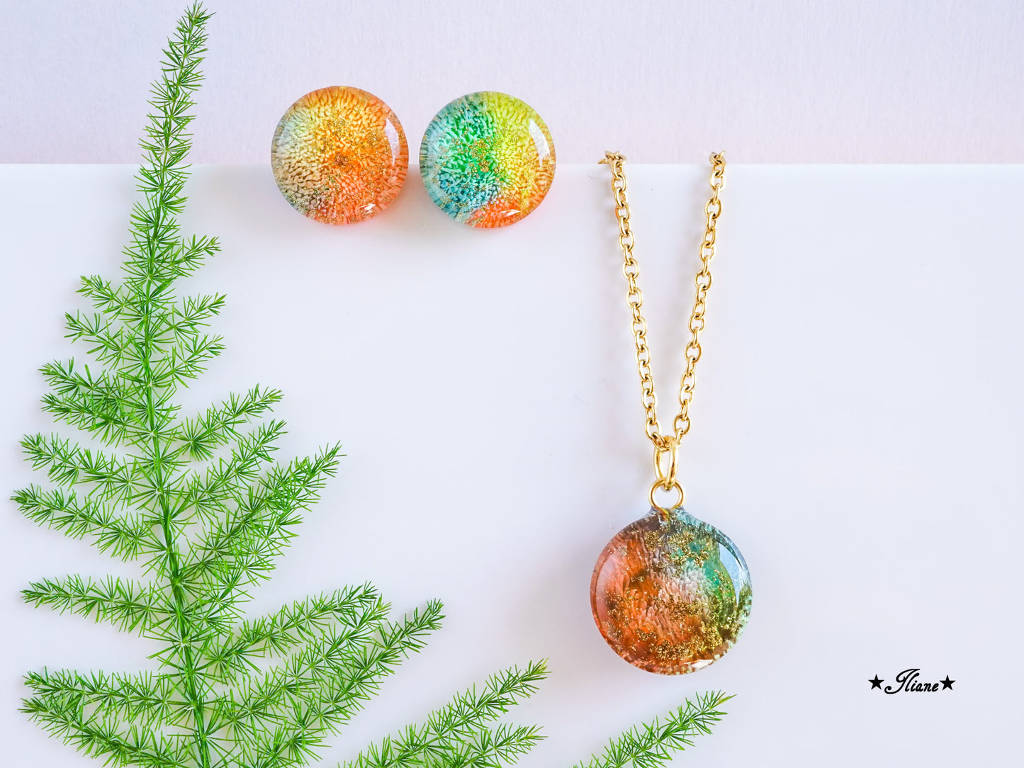 Sunny Side Of Life - SET Ohrringe und Kette aus Edelstahl gold 0771