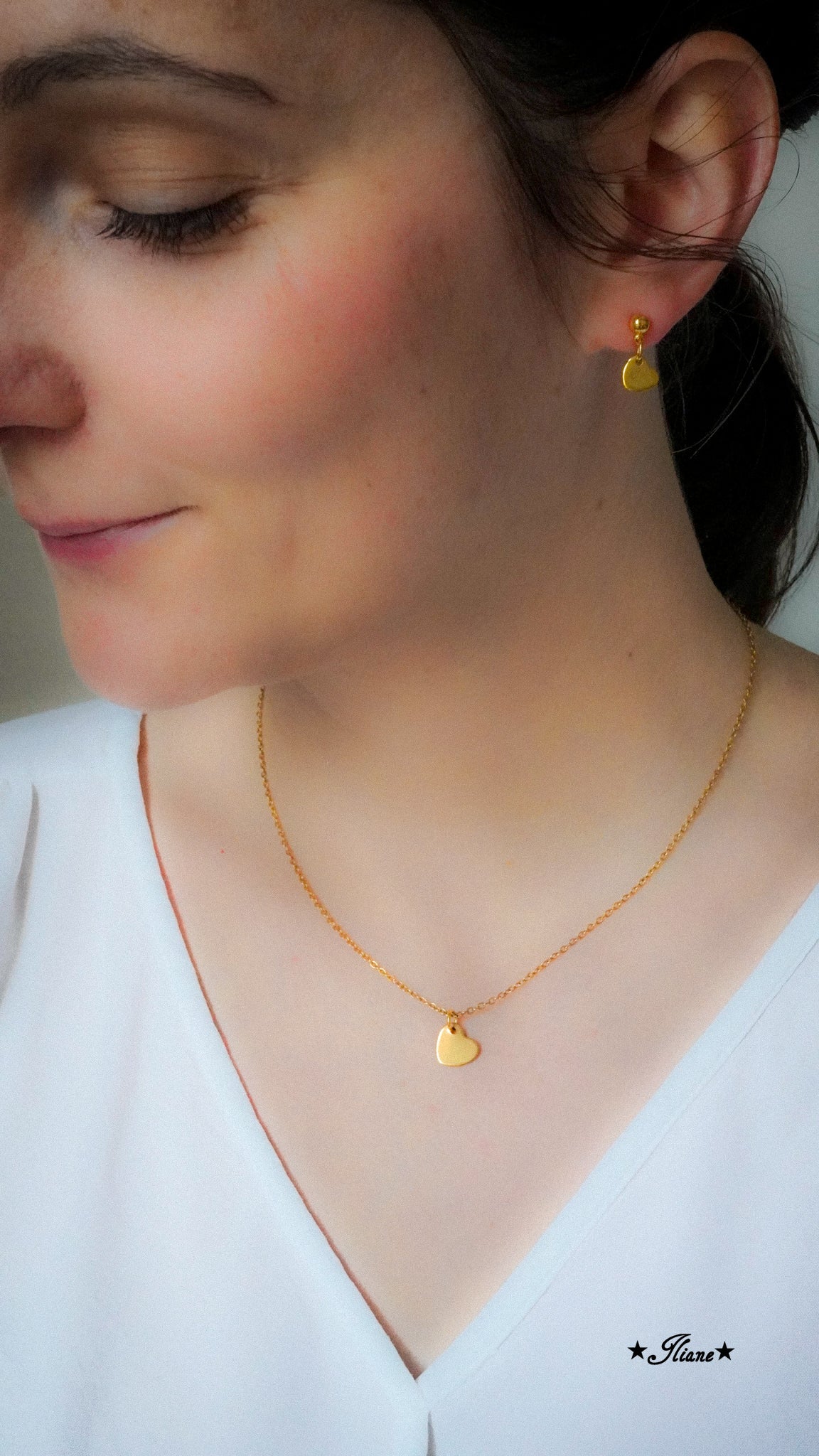 Kettenanhänger - Herz - Edelstahl silber, gold oder roségold