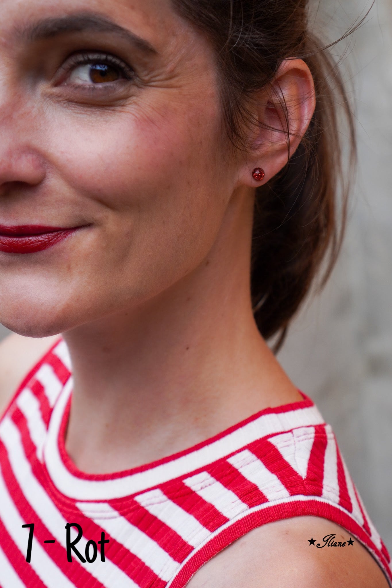 30 Farben - Ohrstecker aus Edelstahl mit Glitzer