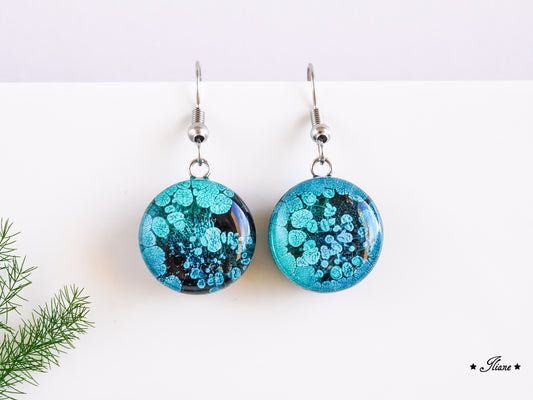 Turquoise Splash - Ohrhänger aus Edelstahl silber 0827
