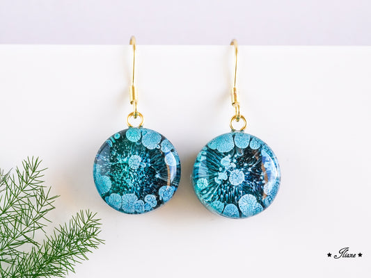 Turquoise Splash - Ohrhänger aus Edelstahl gold 0827
