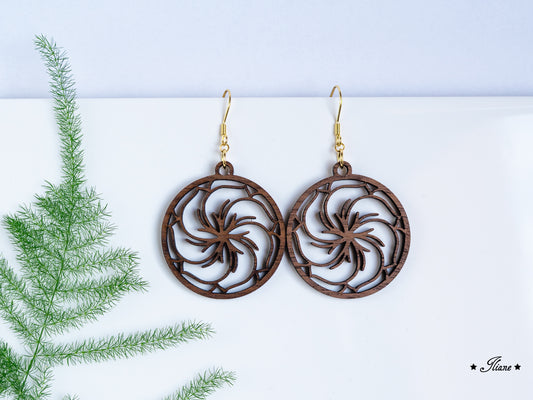 Holzohrringe Mandala Boho rund #20