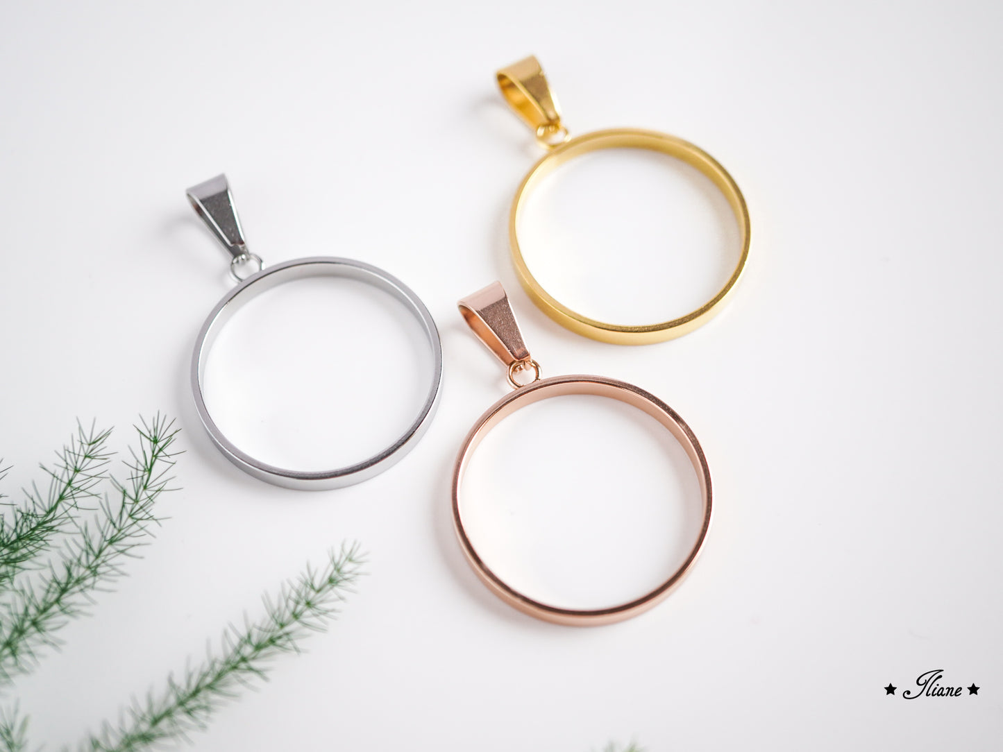 Dein persönliches Erinnerungsschmuckstück mit Milchzähnen und Blüten - Kette rund Edelstahl silber, gold oder roségold