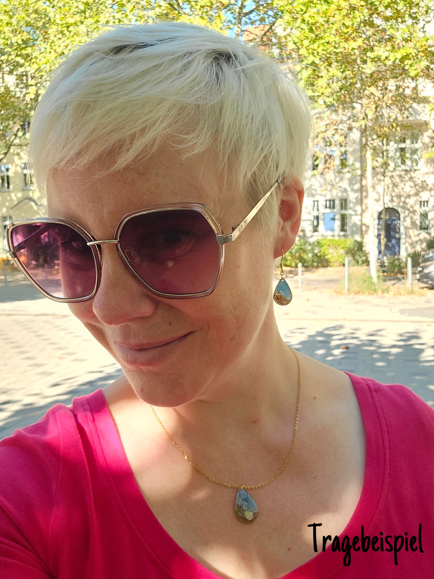 Meeresrauschen 1 - SET mit Strandsand und Muscheln - Edelstahl silber
