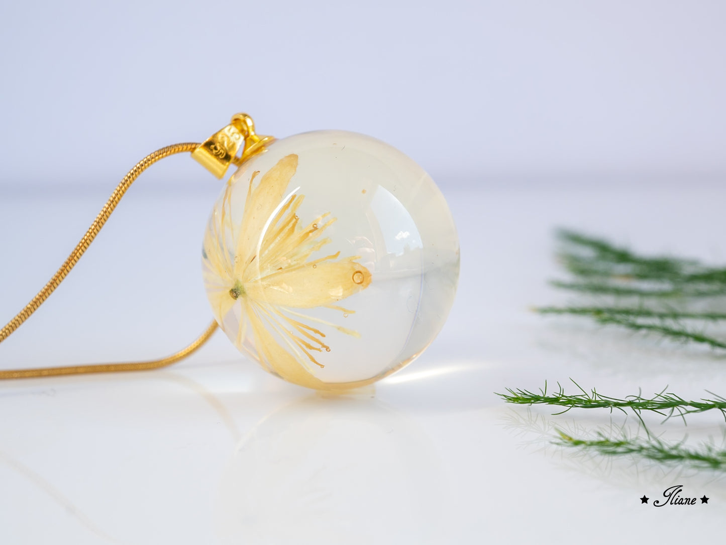 Kette Kugel mit Waldrebe - gold 0852