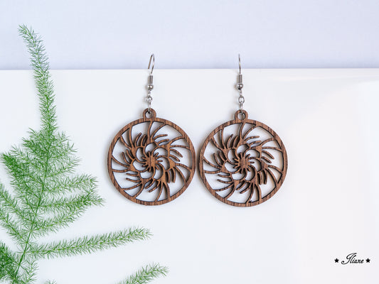 Holzohrringe Mandala Boho rund #25