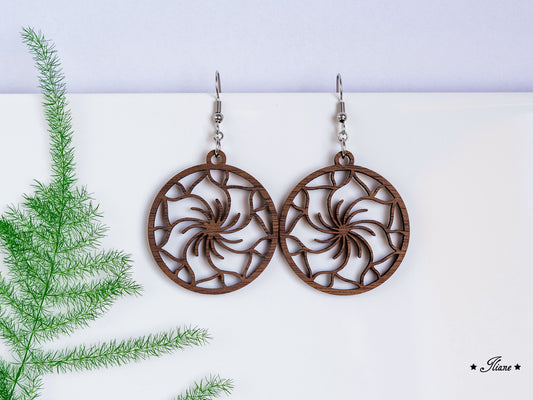 Holzohrringe Mandala Boho rund #26