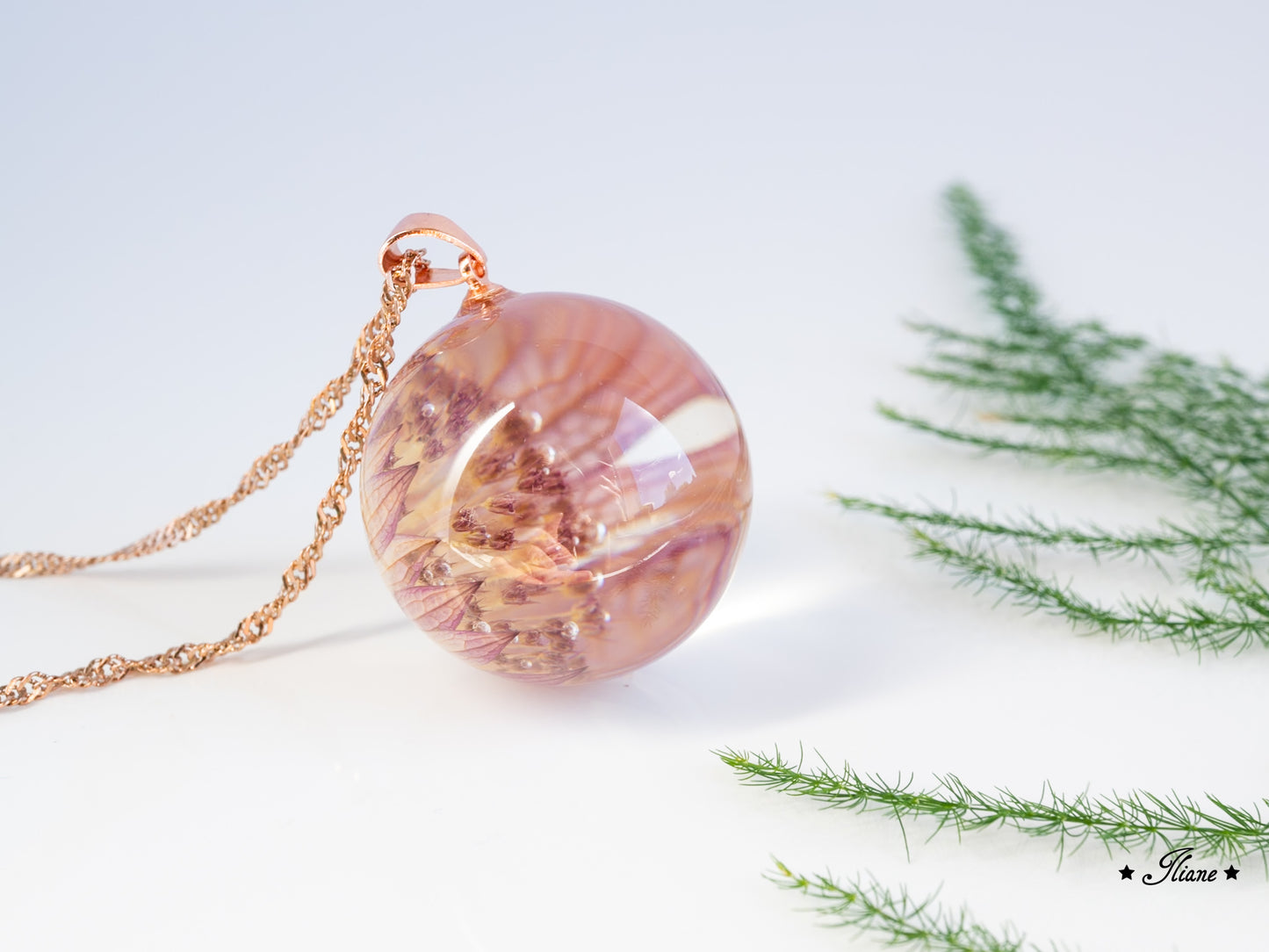 Kette Kugel mit Astranie - roségold 0849