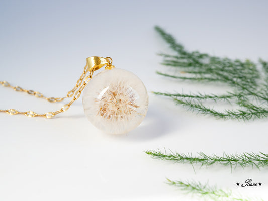 Kette Kugel mit Pusteblume - gold 0851