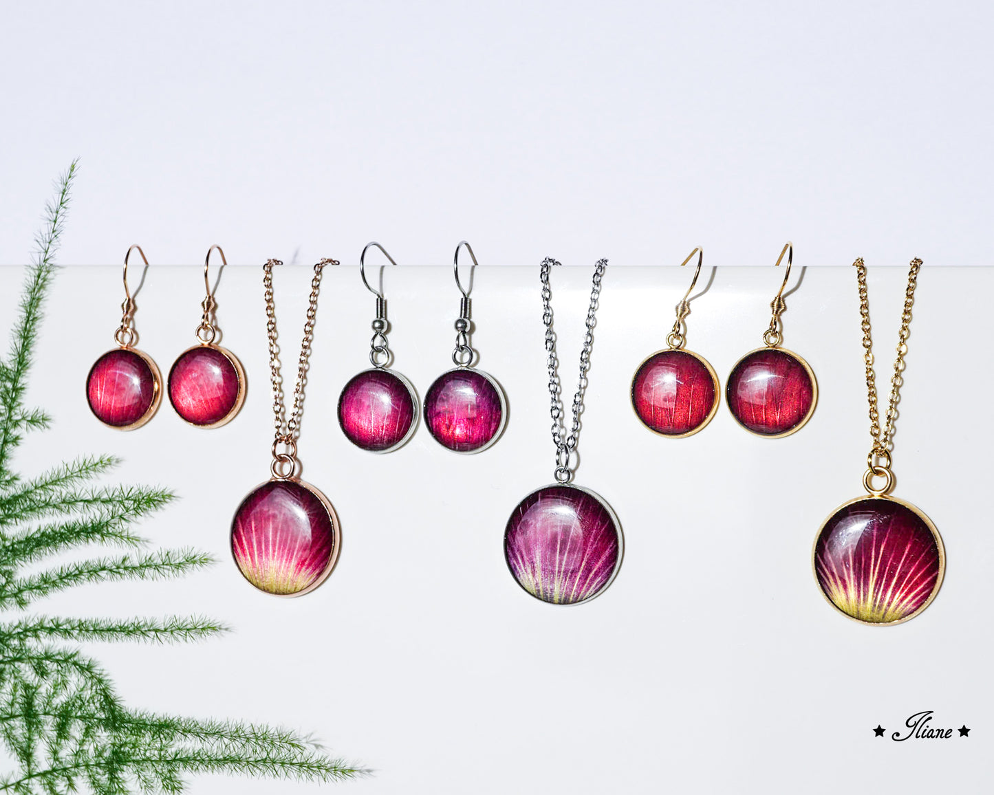 Stockrosen - SET Edelstahl silber, gold oder roségold
