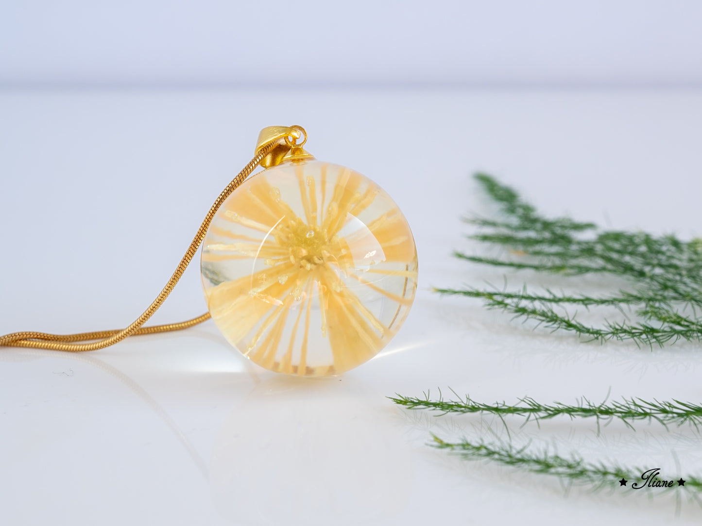 Kette Kugel mit Waldrebe - gold 0852