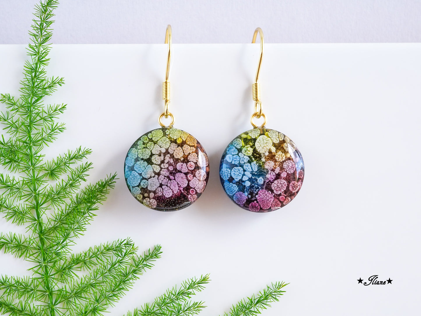Splash - Ohrhänger und Kette aus Edelstahl gold 0766