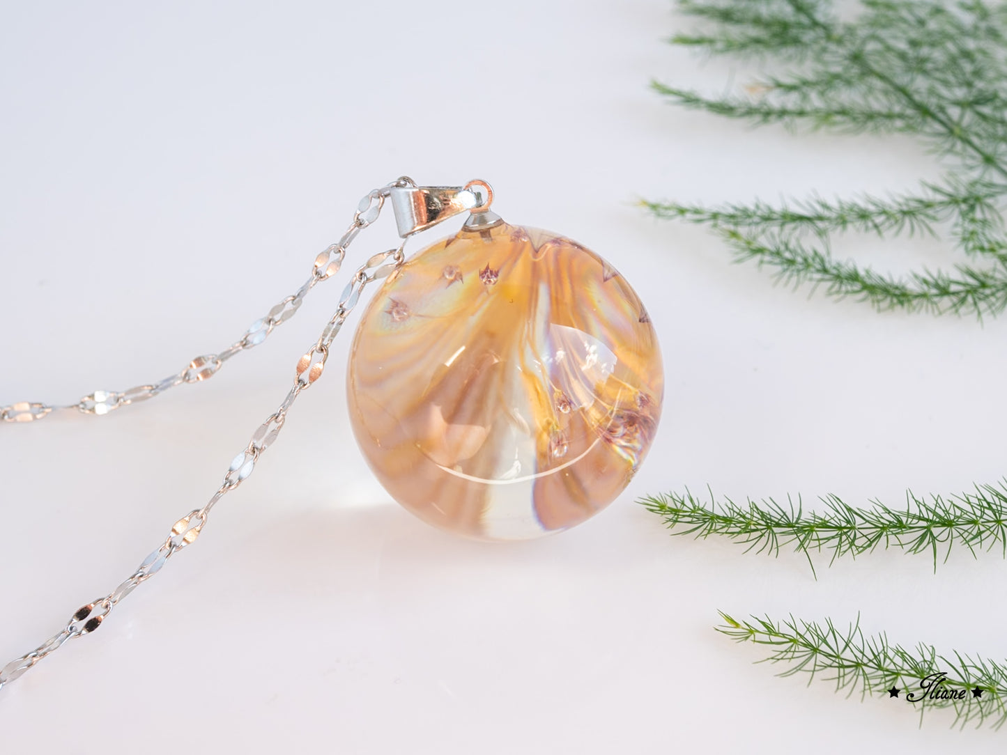 Kette Kugel mit Astranie - silber 0843