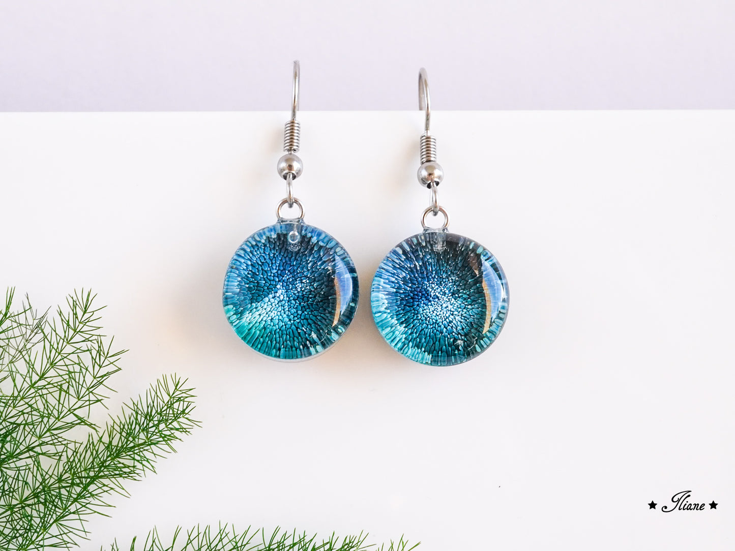 Turquoise Splash - Ohrhänger aus Edelstahl silber 0826
