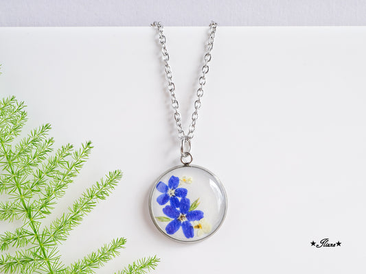 Vergissmeinnicht - Kette Edelstahl silber 0758