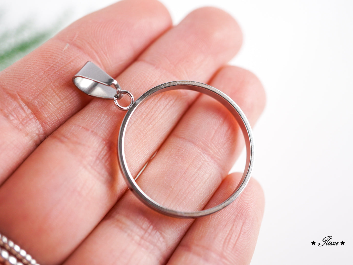 Dein persönliches Erinnerungsschmuckstück mit eigenen Blüten - Kette rund Edelstahl silber, gold oder roségold