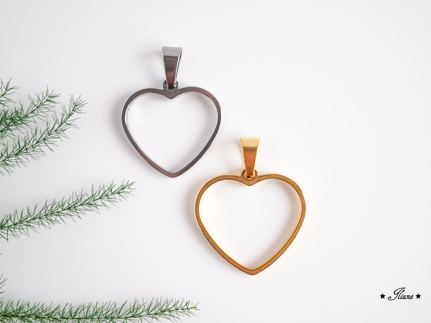 Dein persönliches Erinnerungsschmuckstück mit eigenen Blüten - Kette Herz Edelstahl silber oder gold