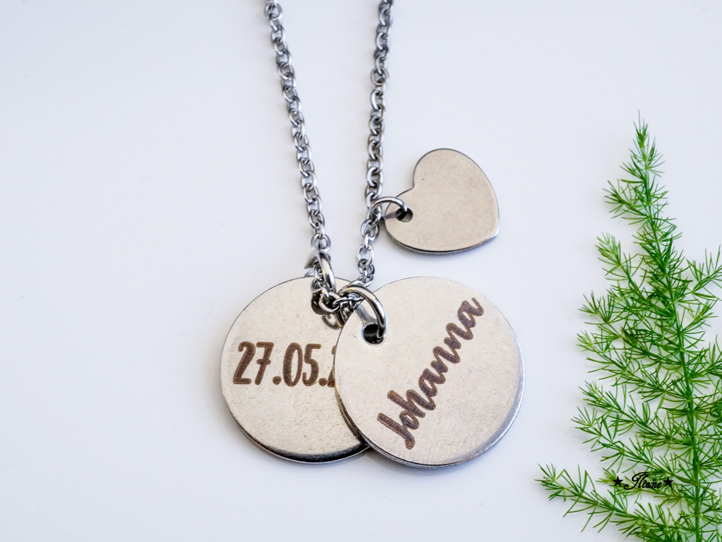 personalisierte Halskette - Namen oder Spruch - Edelstahl silber, gold oder roségoldfarben