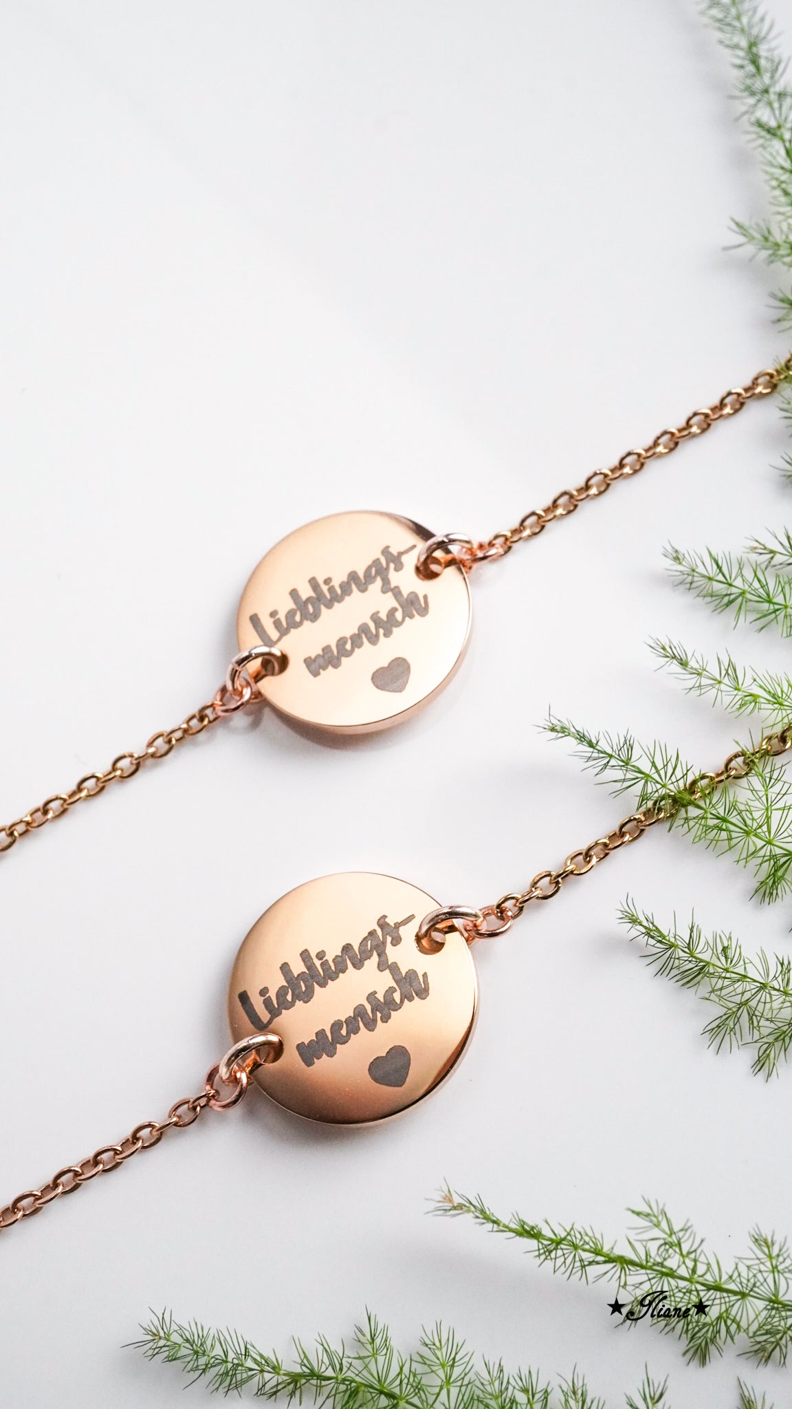 personalisiertes Armband - Namen oder Spruch - Edelstahl silber, gold oder roségoldfarben