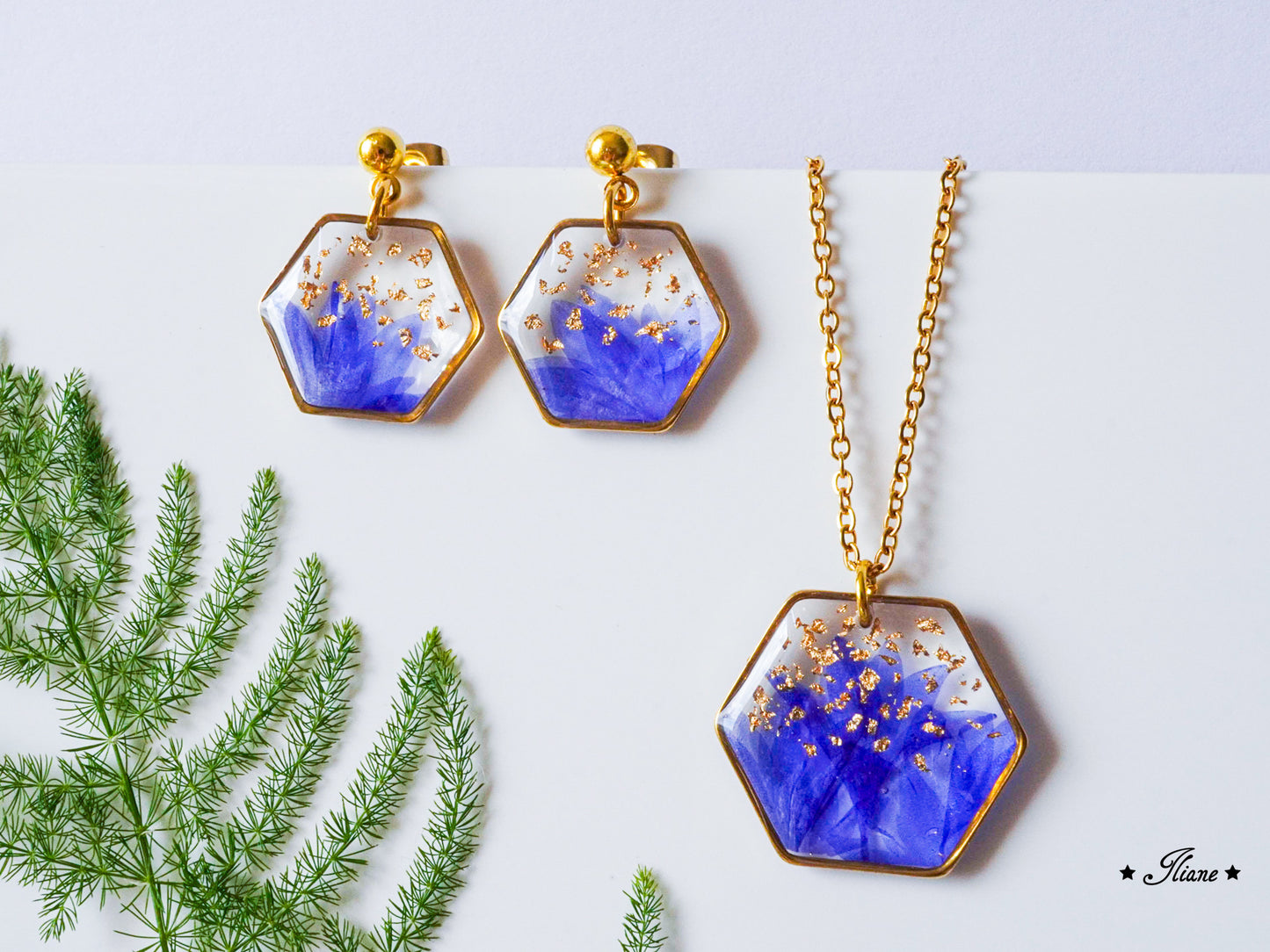Kornblumen blau - Edelstahl silber oder gold