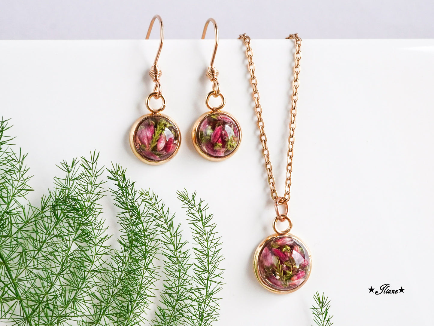 Heidekraut - SET silber, gold oder roségold 0263