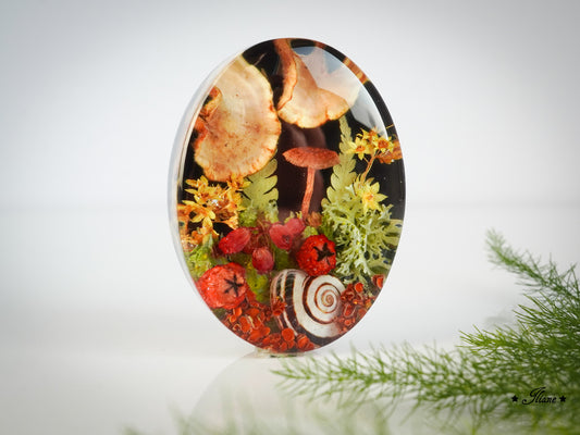 Mycelia - Beeren und Pilze - Kette mit Anhänger - Edelstahl silber, gold oder roségold 0832