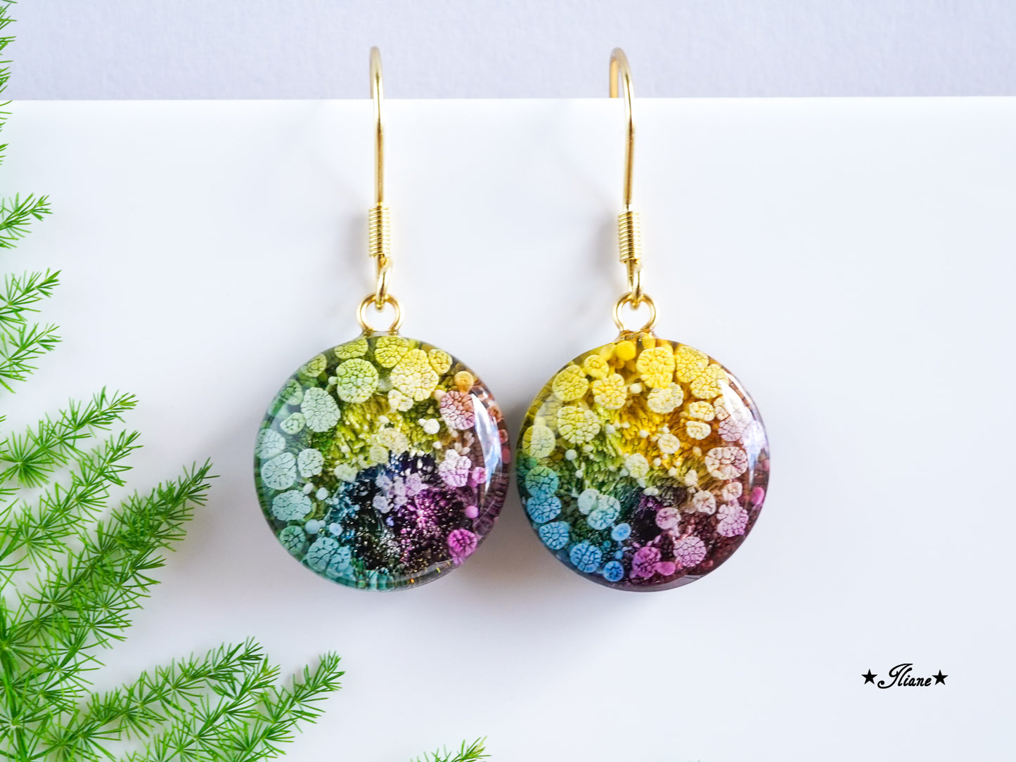 Splash - Ohrhänger und Kette aus Edelstahl gold 0766