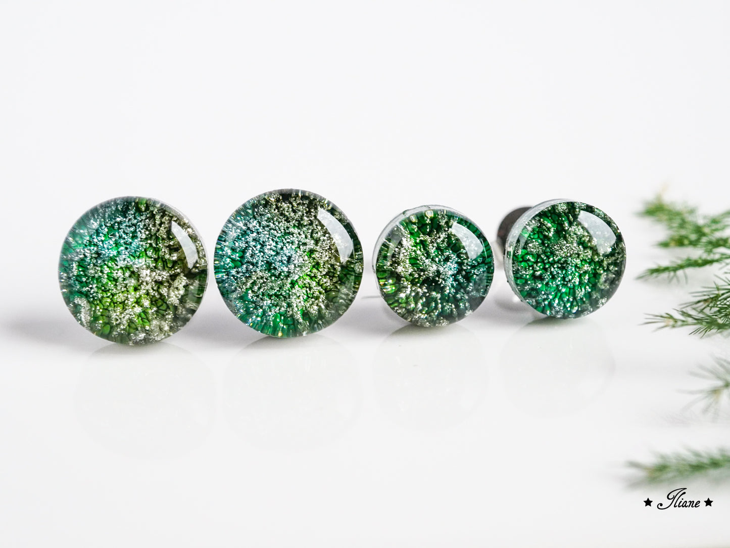 Aurora - Ohrstecker aus Edelstahl mit Metallic silber oder gold 0829