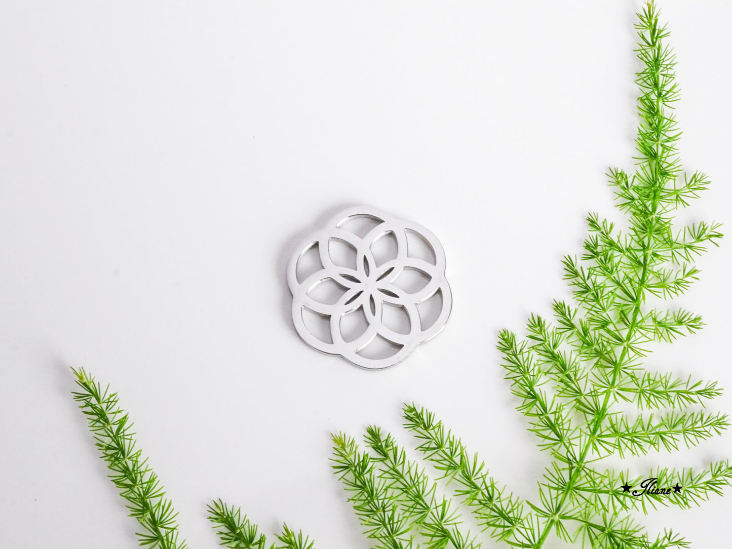 Kettenanhänger - Blume des Lebens - Edelstahl silber