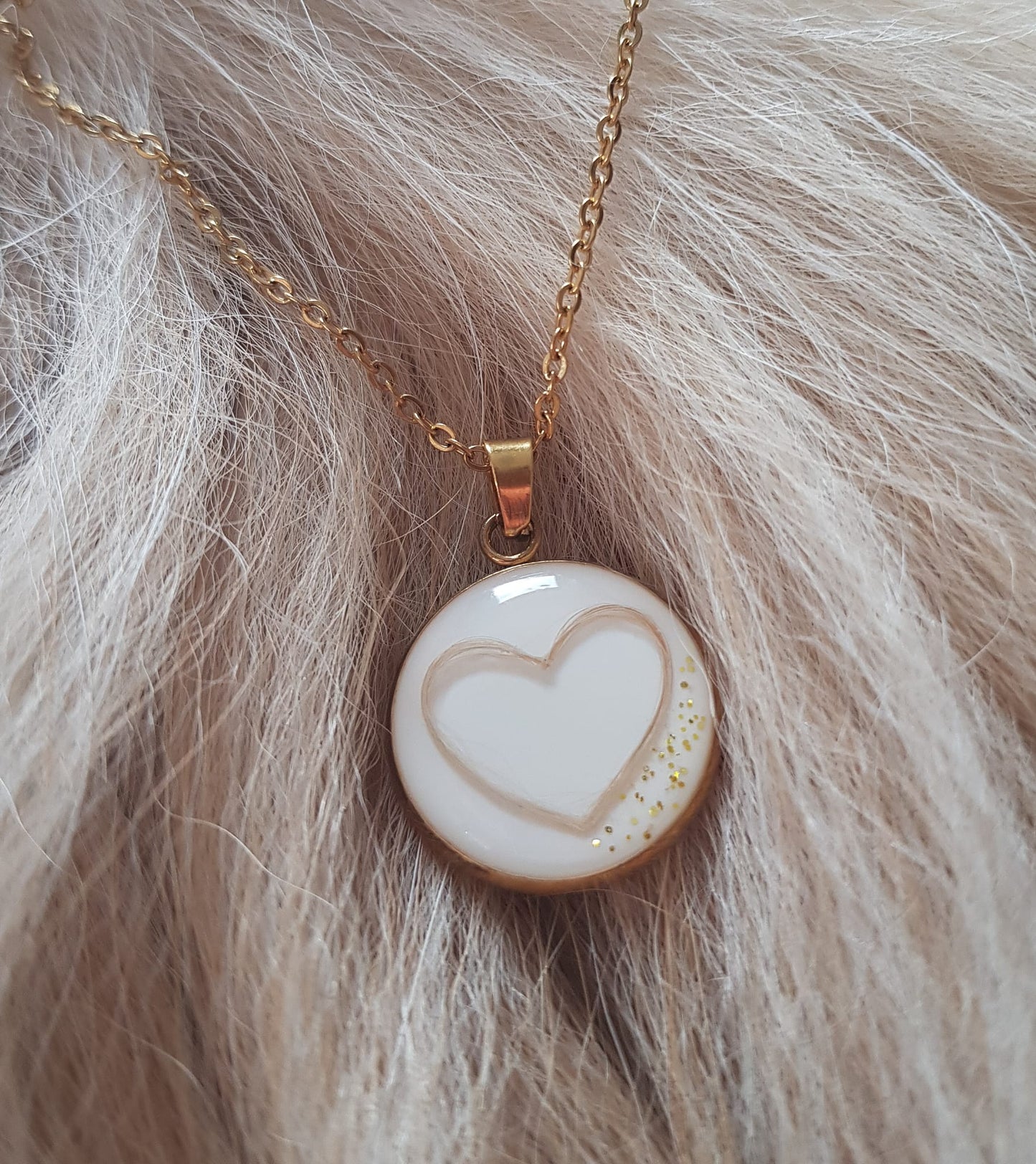 Dein persönliches Erinnerungsschmuckstück mit Fell - Kette rund Edelstahl silber, gold oder roségold