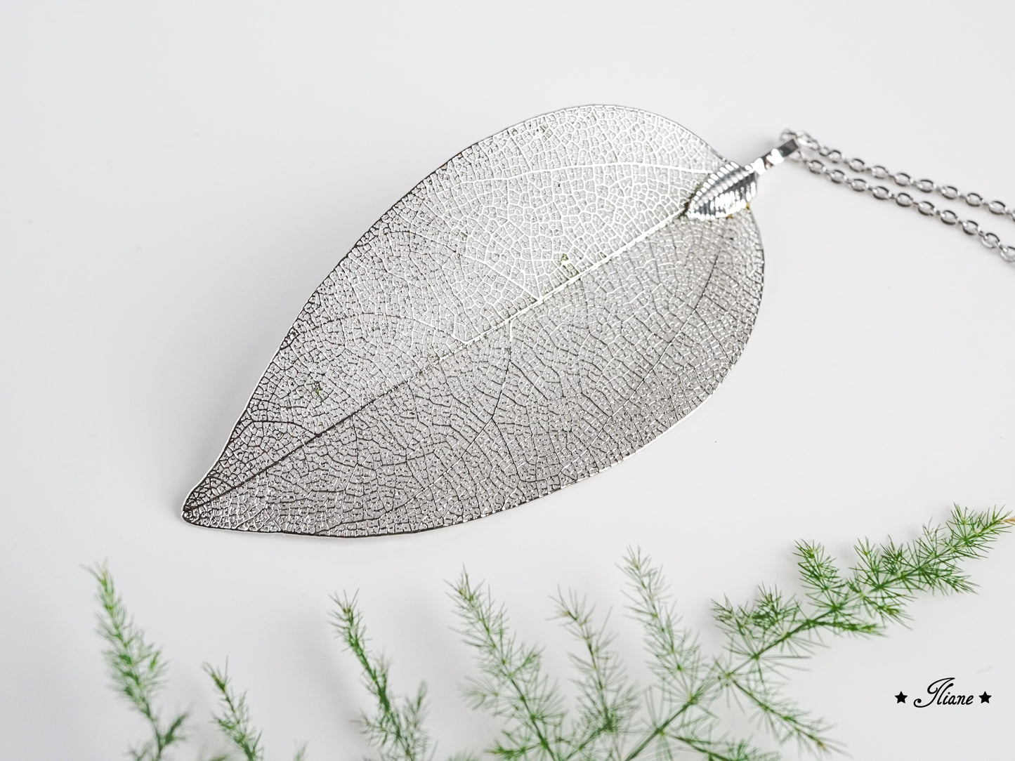 Blattskelett - Kette silber, gold, roségold, kupfer, mint