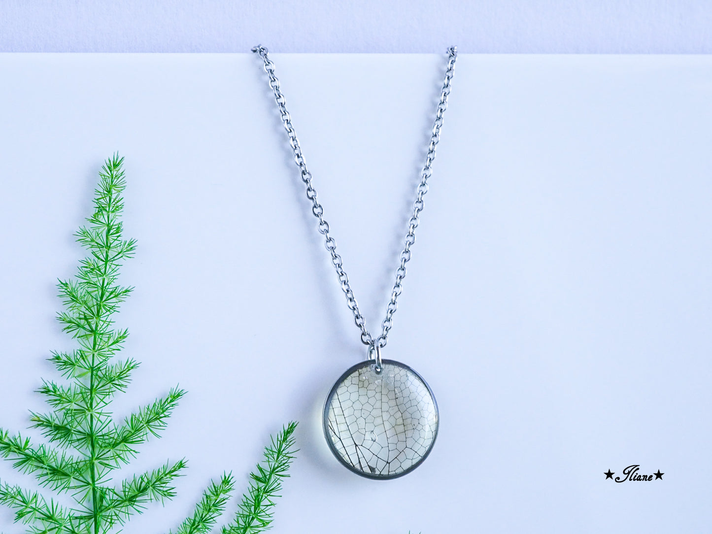 Kette Libellenflügel Edelstahl silber 0732