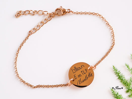 personalisiertes Armband - Namen oder Spruch - Edelstahl silber, gold oder roségoldfarben