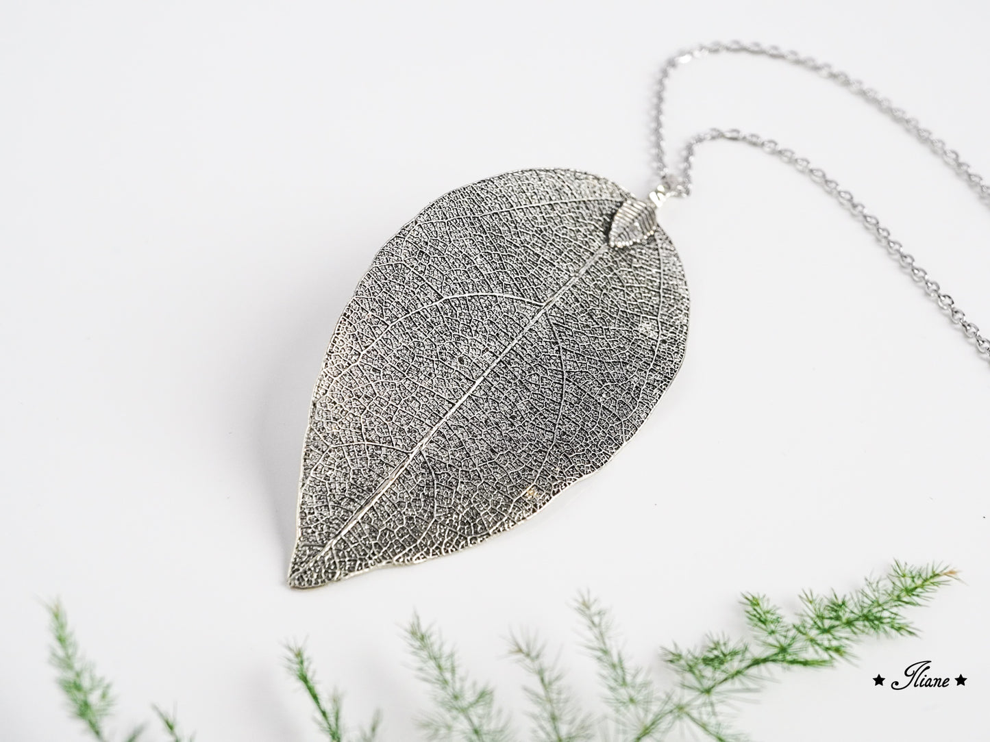 Blattskelett - Kette silber, gold, roségold, kupfer, mint