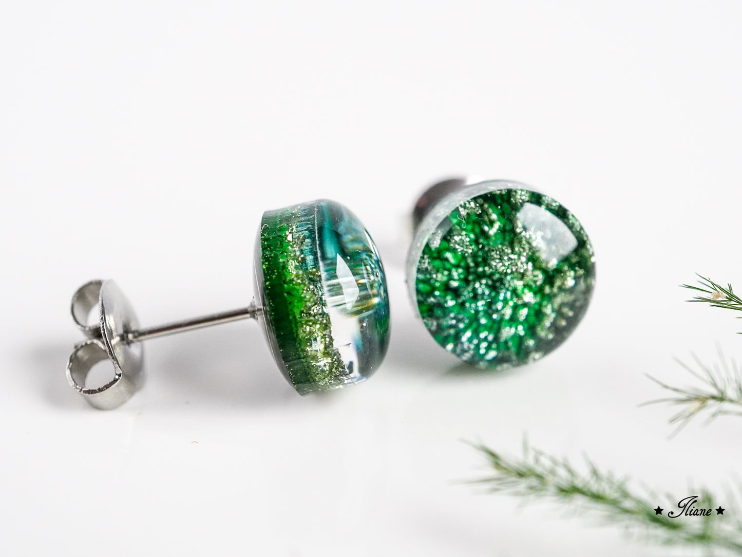 Aurora - Ohrstecker aus Edelstahl mit Metallic silber oder gold 0829