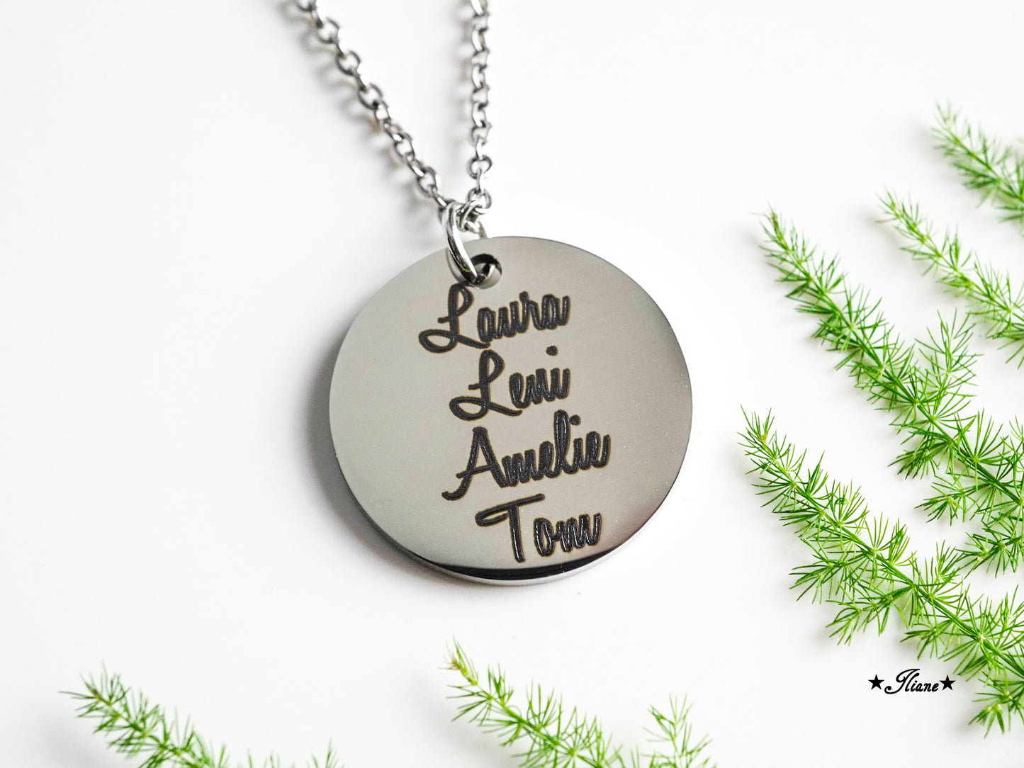 personalisierte Halskette - Namen oder Spruch - Edelstahl silber, gold oder roségoldfarben