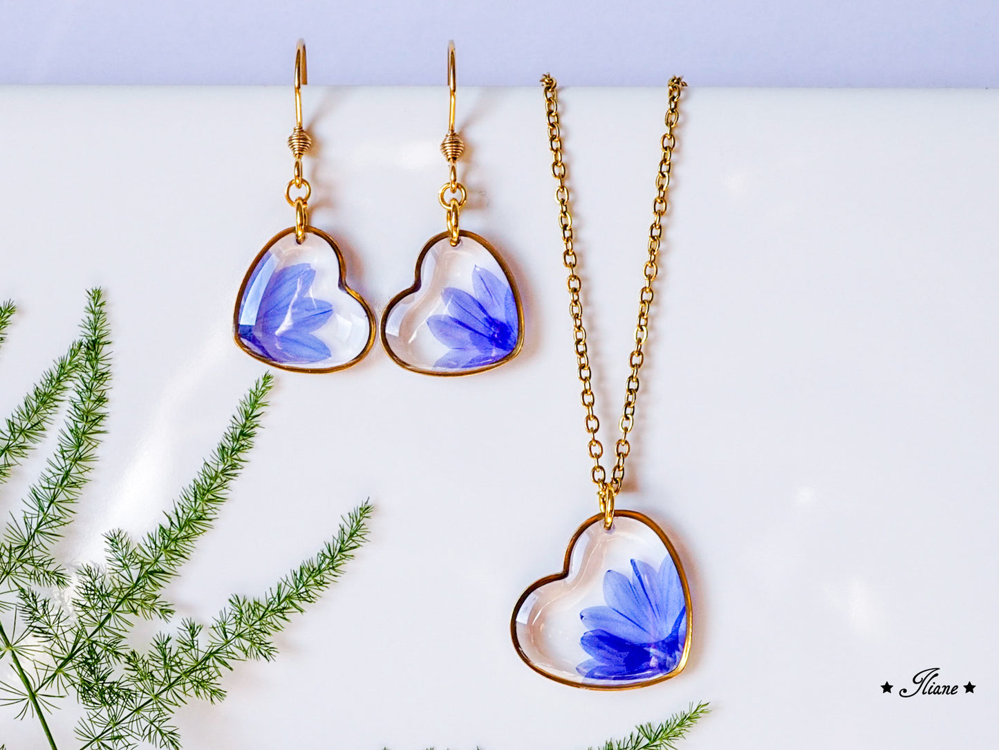 Kornblumen blau - Edelstahl silber oder gold