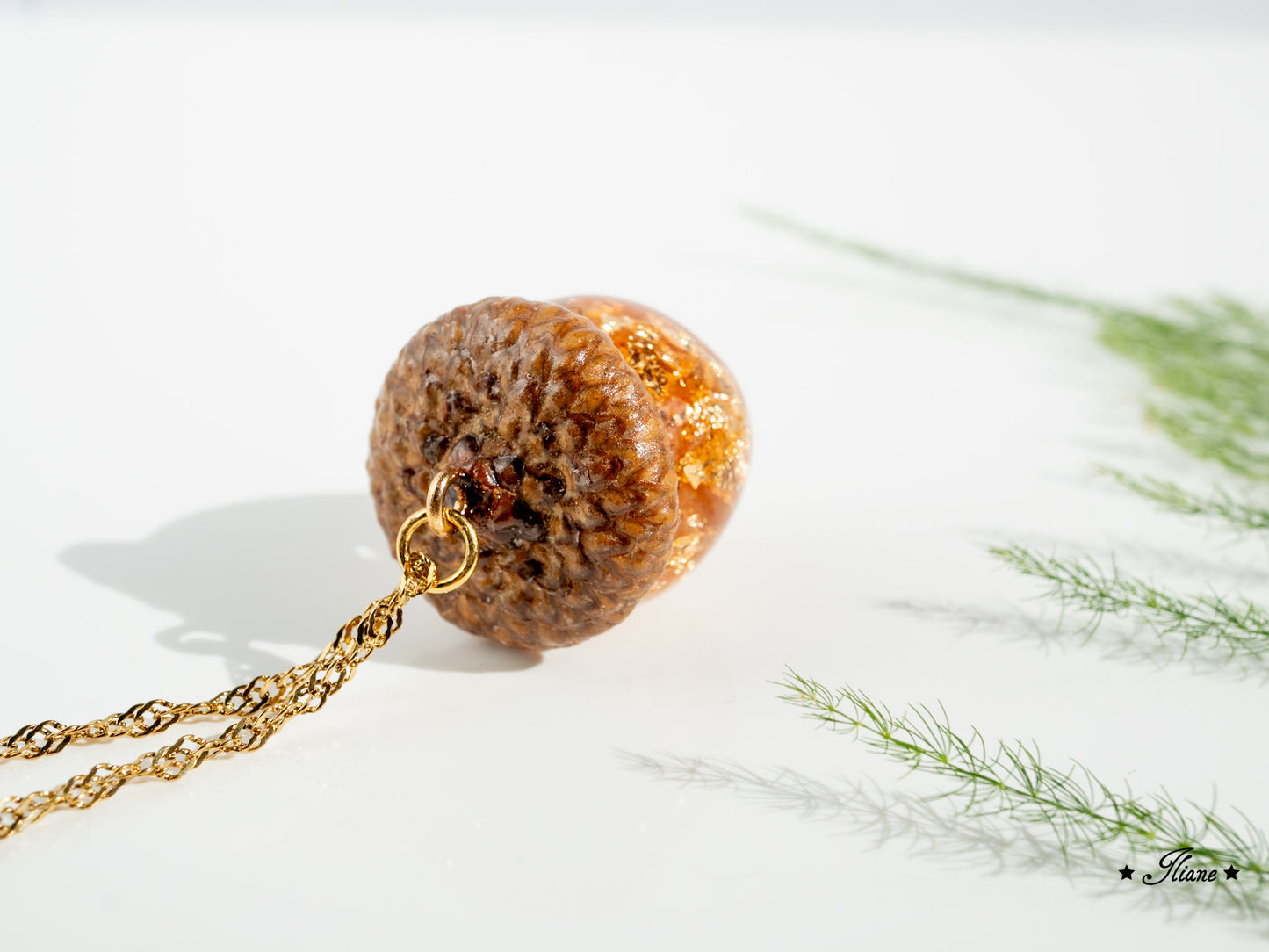 Kette mit Eichel Edelstahl gold