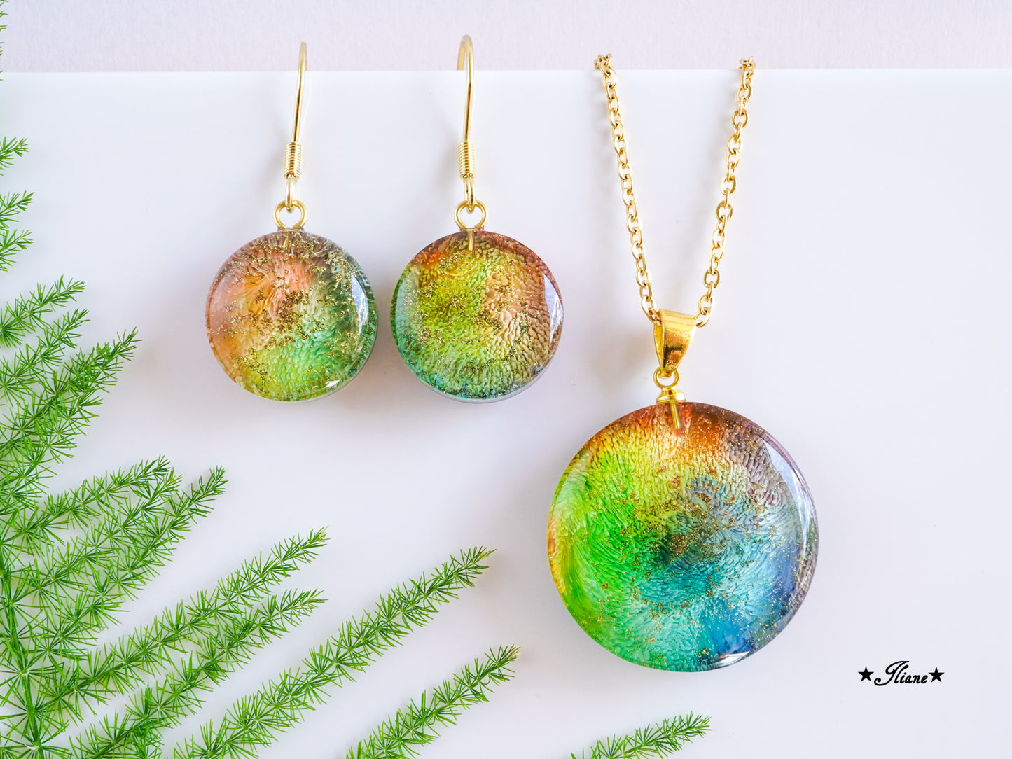 Sunny Side Of Life - SET Ohrringe und Kette aus Edelstahl gold 0771